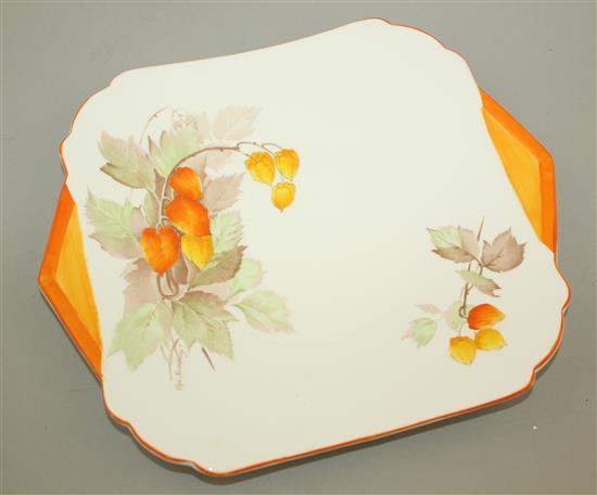 A Shelley Regent shape Cape Gooseberry pattern thirty piece tea set, 1930s, Teapot 14cm high